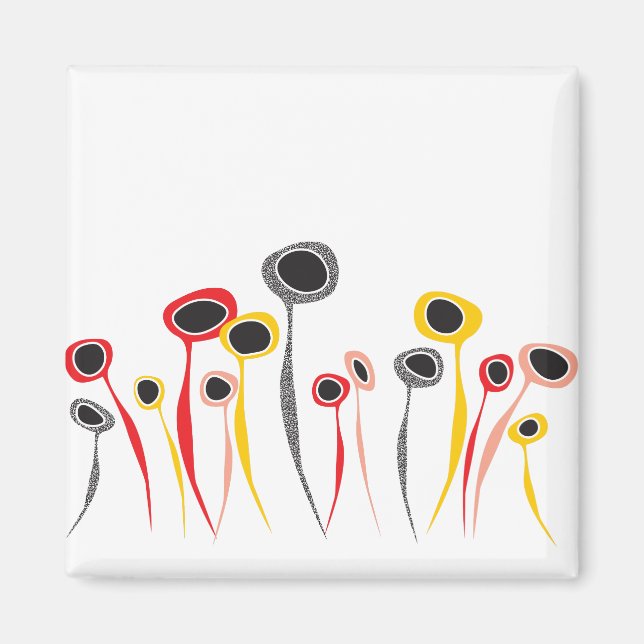 Retro-Blume-Magnet Magnet (Vorne)