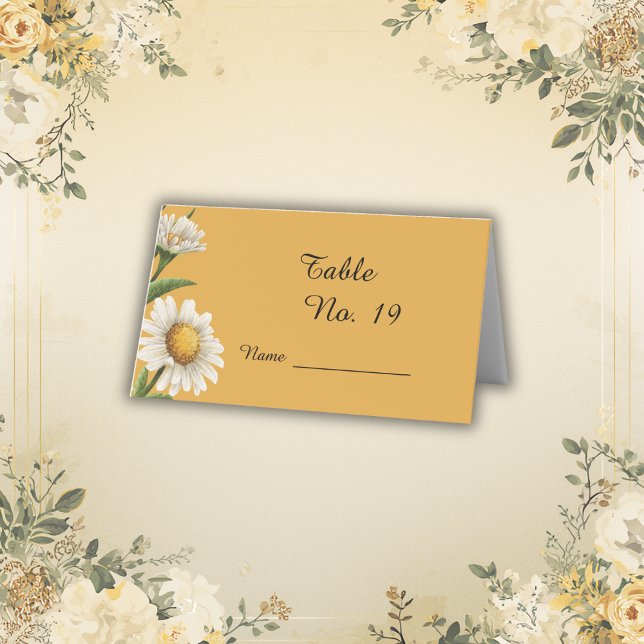 Retro-Blume Margaret-Hochzeit Platzkarte (Von Creator hochgeladen)