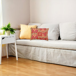 Retro-Blume Monogramm Akzent Pillow Dekokissen