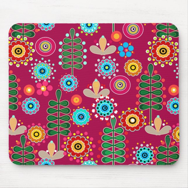 Retro, Blume Mousepad (Vorne)