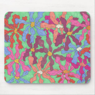 Retro-Blume-Muster Boho-Design Mousepad