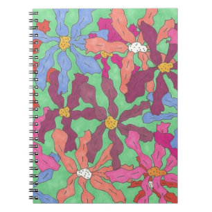 Retro-Blume Muster Boho Design Notizblock