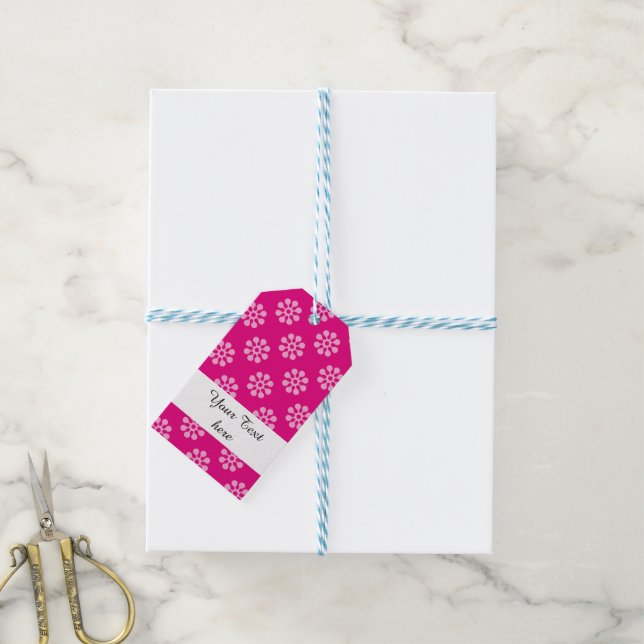 Retro-Blume nahtlos durchsichtig Geschenkanhänger (Mit Garn)
