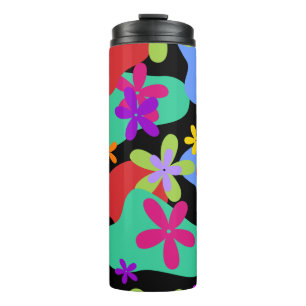 Retro-Blume nahtlos farbig Thermosbecher