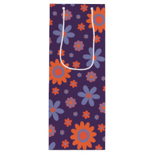Retro Blume Niedlich Fun 70er Hippie Daisy Muster Geschenktüte Für Weinflaschen