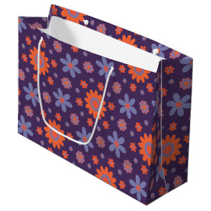 Retro Blume Niedlich Fun 70er Hippie Daisy Muster Große Geschenktüte
