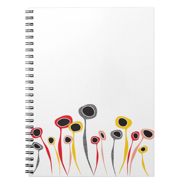 Retro-Blume-Notebook Notizblock (Vorderseite)