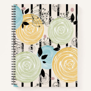 Retro, Blume Notizbuch