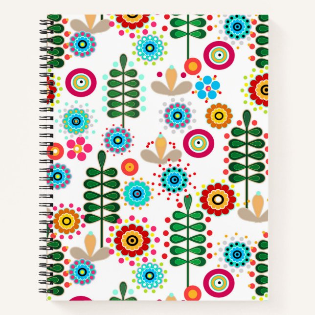 Retro, Blume Notizbuch (Vorderseite)