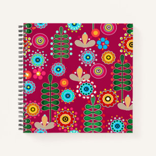 Retro, Blume Notizbuch