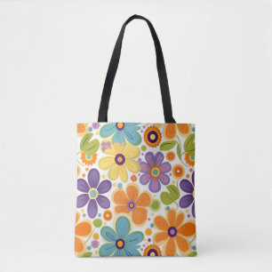 Retro-Blume Orange Lilac und Green