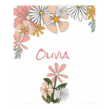 Retro Blume Poster für Girl Room