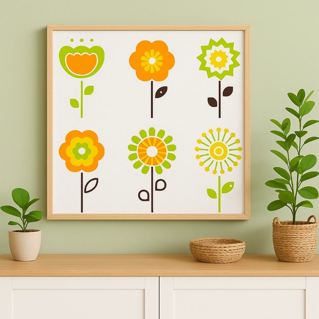 Retro-Blume-Poster Poster (Von Creator hochgeladen)