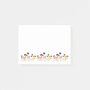 Retro-Blume Postit-Hinweise Post-it Klebezettel