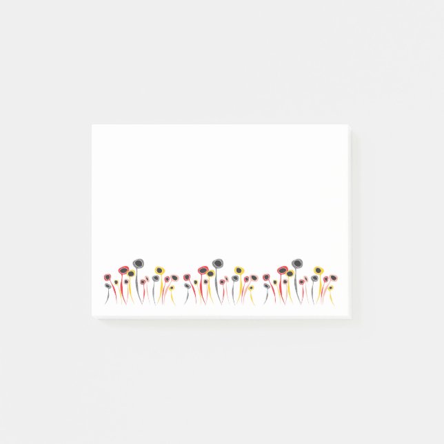 Retro-Blume Postit-Hinweise Post-it Klebezettel (Vorderseite)