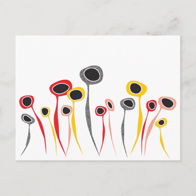 Retro-Blume Postkarte (Vorderseite)