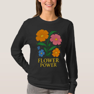Retro "Blume Power" Blumendesign T-Shirt