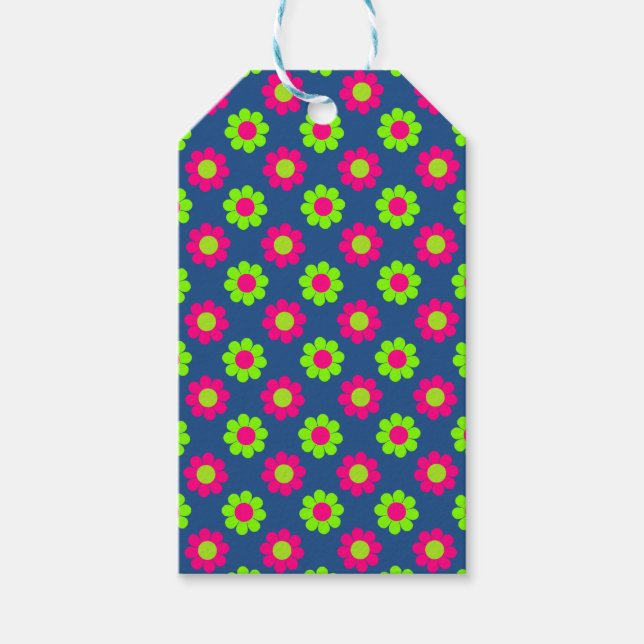 Retro-Blume-Power Geschenkanhänger (Vorderseite)
