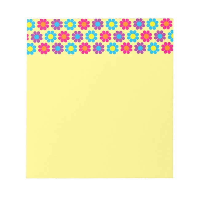 Retro-Blume-Power Notizblock (Vorderseite)