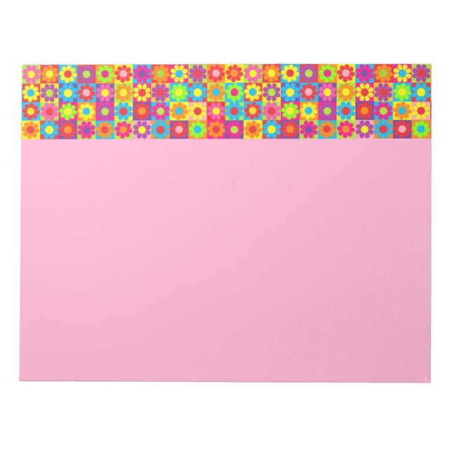 Retro-Blume-Power Notizblock (Vorderseite)