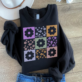 Retro-Blume Prüfmuster Sweatshirt
