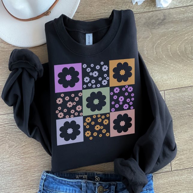 Retro-Blume Prüfmuster Sweatshirt (Von Creator hochgeladen)