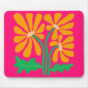 Retro-Blume Rosa Maus-Pad Mousepad