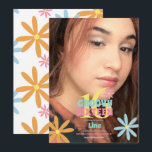 Retro Blume Sweet 16 Geburtstagsparty Foto Einladung<br><div class="desc">Niedliche Geburtstag-Einladungen mit Retro Style Daisy-Blume für einen 16 . Geburtstag</div>