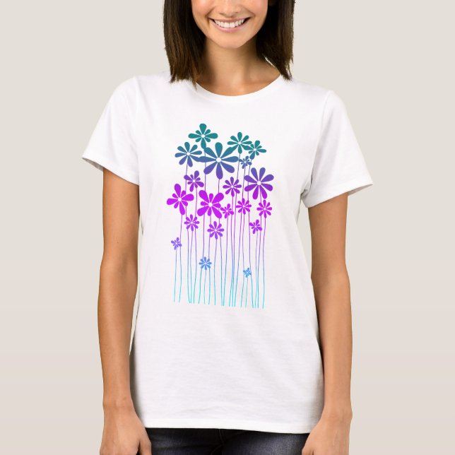 Retro-Blume T-Shirt (Vorderseite)