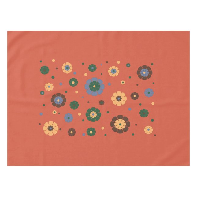 Retro Blume Tablette Tischdecke (Vorderseite (Horizontal))