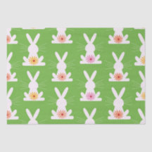 Retro-Blume über geometrische weiße Kaninchen