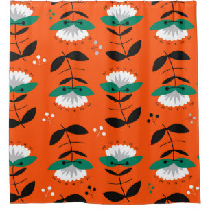 Retro Blume und Blätter nahtlos Muster.  Duschvorhang