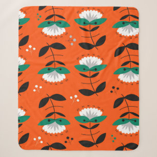 Retro Blume und Blätter nahtlos Muster.  Sherpadecke