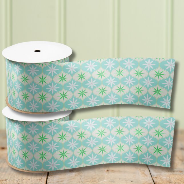 Retro-Blume und Daisy-Hourglass-Muster Satinband (Von Creator hochgeladen)