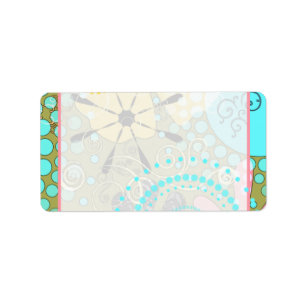 Retro Blumen1 Avery beschriftet ~ Adressaufkleber