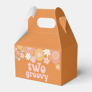 Retro-Blumen-2-groovy-2.-Geburtstags-Geschenkbox Geschenkschachtel