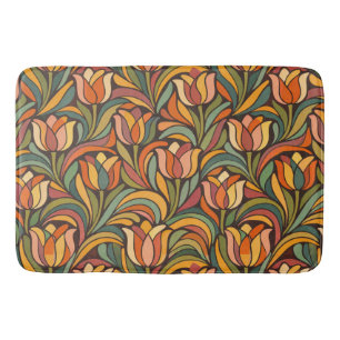 Retro-Blumen-Art-Nouveau-Muster-Dekor Badematte