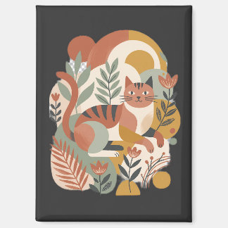 Retro-Blumen-Boho-Art-T-Shirt Magnet