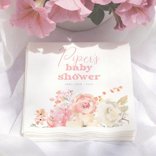 Retro Blumen Boho Mädchen Baby-Party Serviette
