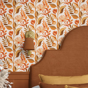 Retro-Blumen-Boho Tapete