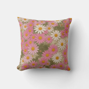 Retro-Blumen-Daisy-Muster Ästhetisches Design Kissen