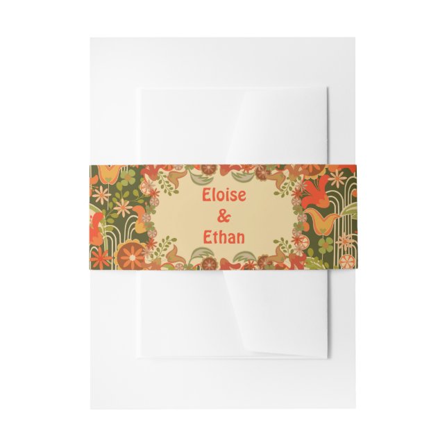 Retro-Blumen Einladungsbanderole (Vorderseite Beispiel)