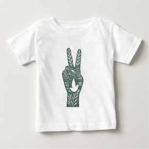 Retro-Blumen-Friedenszeichen & Tauben-Kunst  Botan Baby T-shirt