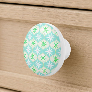 Retro-Blumen- & Gänseblümchen-Sanduhr-Muster  Keramikknauf