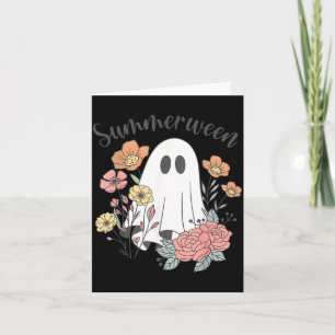 Retro-Blumen-Geister-Sommerween-Gruselige-Saison-S Karte