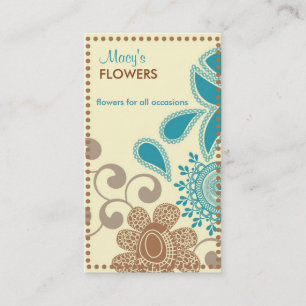 Retro Blumen-Geschäfts-Geschäfts-Karten Visitenkarte
