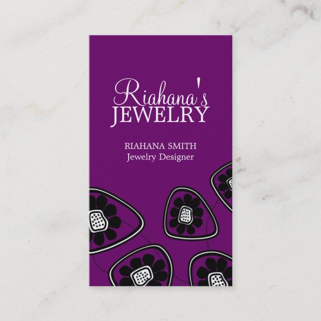 Retro Blumen-Geschäfts-Karten Visitenkarte (Vorderseite)