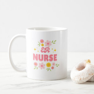 Retro-Blumen-Geschenk für Notaufnahme-Krankenpfleg Kaffeetasse