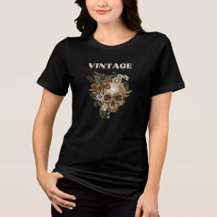 Retro-Blumen-Goth-Ästhetik Tri-Blend Shirt