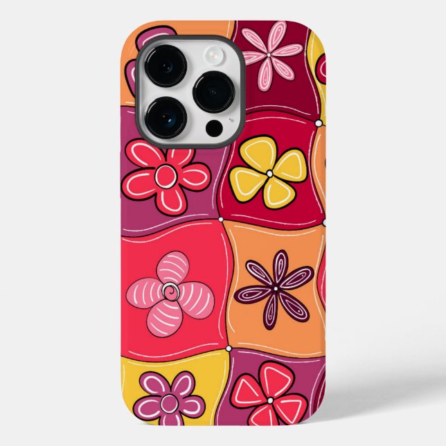 Retro-Blumen-Handyhülle Case-Mate iPhone Hülle (Rückseite)